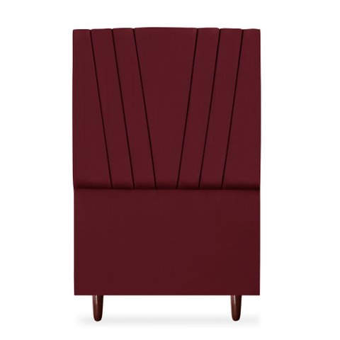Cabeceira Estofada Solteiro Belgica 90cm Suede Vinho