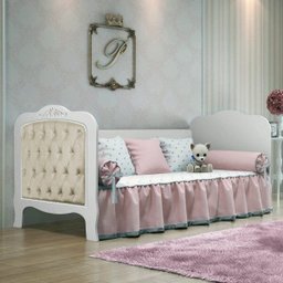 Cama para Quarto Infantil com Captonê Babá Imperial Planet Baby - 1