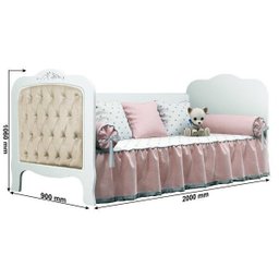 Cama para Quarto Infantil com Captonê Babá Imperial Planet Baby - 3