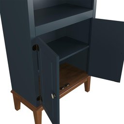 Cristaleira de Madeira Maciça 4 Portas Azul Petróleo - 3