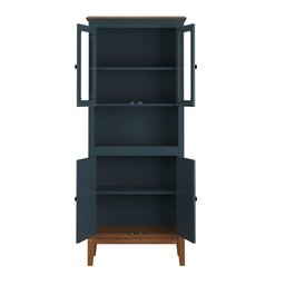 Cristaleira de Madeira Maciça 4 Portas Azul Petróleo - 4