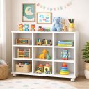 Ver imagem 5 de Nicho Organizador e Estante Livros Industrial Multiuso sem Gavetas com Rodizios Cor Branco