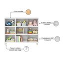 Ver imagem 3 de Nicho Organizador e Estante Livros Industrial Multiuso sem Gavetas com Rodizios Cor Branco