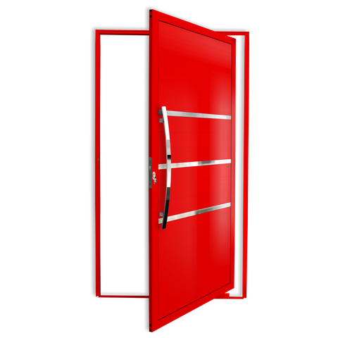 Porta Pivotante Alumínio Lambril Evolution c/Puxador e.Vermelho 120 Brimak