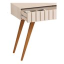 Ver imagem 4 de Aparador Buffet Ripado Açaí com 1 Gaveta Pés Maçico Off 1,36cm