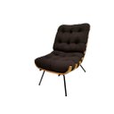 Ver imagem 2 de Kit 02 Poltronas e 01 Puff Costela Suede Marrom Escuro