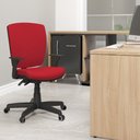 Ver imagem 2 de Kit 03 Cadeiras Escritório Diretor Office Giratória Preto Alta Flexi P03 Poliéster Vermelho - Lyam L