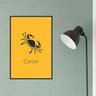 Quadro com moldura signo de Câncer latim amarelo 40x60 - 1