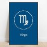 Quadro com moldura signo de Virgem latim azul 40x60 - 1
