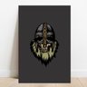 Quadro com moldura viking barba medieval 40x60 - 1