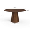 Ver imagem 4 de Mesa de Jantar Redonda 150cm Scandi 8 Lugares Lamina Natural de Madeira Castanho
