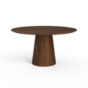 Ver imagem 1 de Mesa de Jantar Redonda 150cm Scandi 8 Lugares Lamina Natural de Madeira Castanho