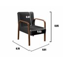 Ver imagem 4 de Kit 04 Poltronas Cadeiras Decorativas Anita para Sala Mesa de Jantar Quarto Recepção - Corino Preto