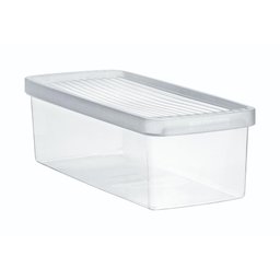 Organizador Geladeira Caixa para Legumes Frutas Verduras Tampa Plástico Ordene Cristal - 5