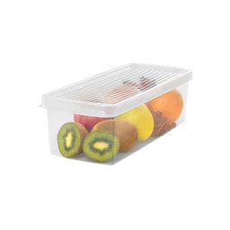 Organizador Geladeira Caixa para Legumes Frutas Verduras Tampa Plástico Ordene Cristal - 6