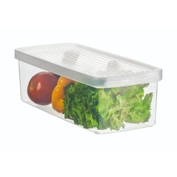 Organizador Geladeira Caixa para Legumes Frutas Verduras Tampa Plástico Ordene Cristal - 7