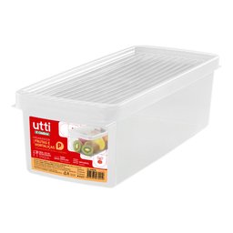 Organizador Geladeira Caixa para Legumes Frutas Verduras Tampa Plástico Ordene Cristal - 4
