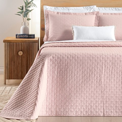 Conjunto Cama Casal King Size Lory 200 Fios Bordado 100%algodao Verity:rosa