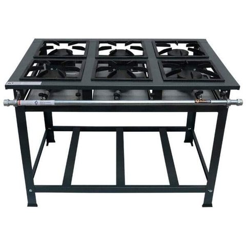 Fogão Industrial P5 6 Bocas Baixa Pressão 6QS - MetalFour