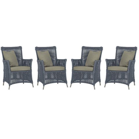 4 Poltronas Igapó Alumínio Pintura Fendi Corda Náutica E8 Prata
