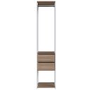 Ver imagem 1 de Closet Modulado 40x45x183cm 3 Prateleiras 2 Gavetas 1 Cabideiro ProDecor em MDP Montana e Branco