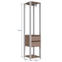 Ver imagem 3 de Closet Modulado 40x45x183cm 3 Prateleiras 2 Gavetas 1 Cabideiro ProDecor em MDP Montana e Branco