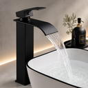Ver imagem 1 de Torneira Monocomando Cascata Alta Preta Banheiro Bica Alta