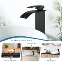 Ver imagem 4 de Torneira Monocomando Cascata Alta Preta Banheiro Bica Alta