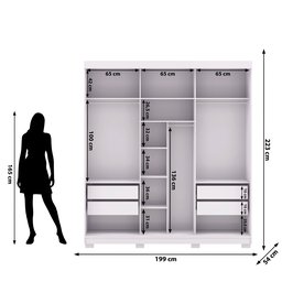 Guarda Roupa Casal Porto 3 Portas Correr 100% Mdf - Ideal para Ambientes Pequenos:branco - 3