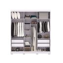Ver imagem 2 de Guarda Roupa Casal Porto 3 Portas Correr 100% Mdf - Ideal para Ambientes Pequenos:branco
