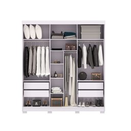 Guarda Roupa Casal Porto 3 Portas Correr 100% Mdf - Ideal para Ambientes Pequenos:branco - 2