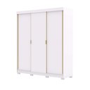 Ver imagem 4 de Guarda Roupa Casal Porto 3 Portas Correr 100% Mdf - Ideal para Ambientes Pequenos:branco