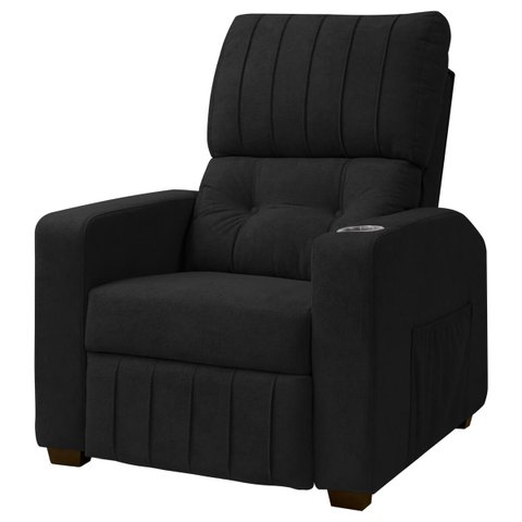 Poltrona do Papai Reclinável Real em Bouclê:boucle Preto