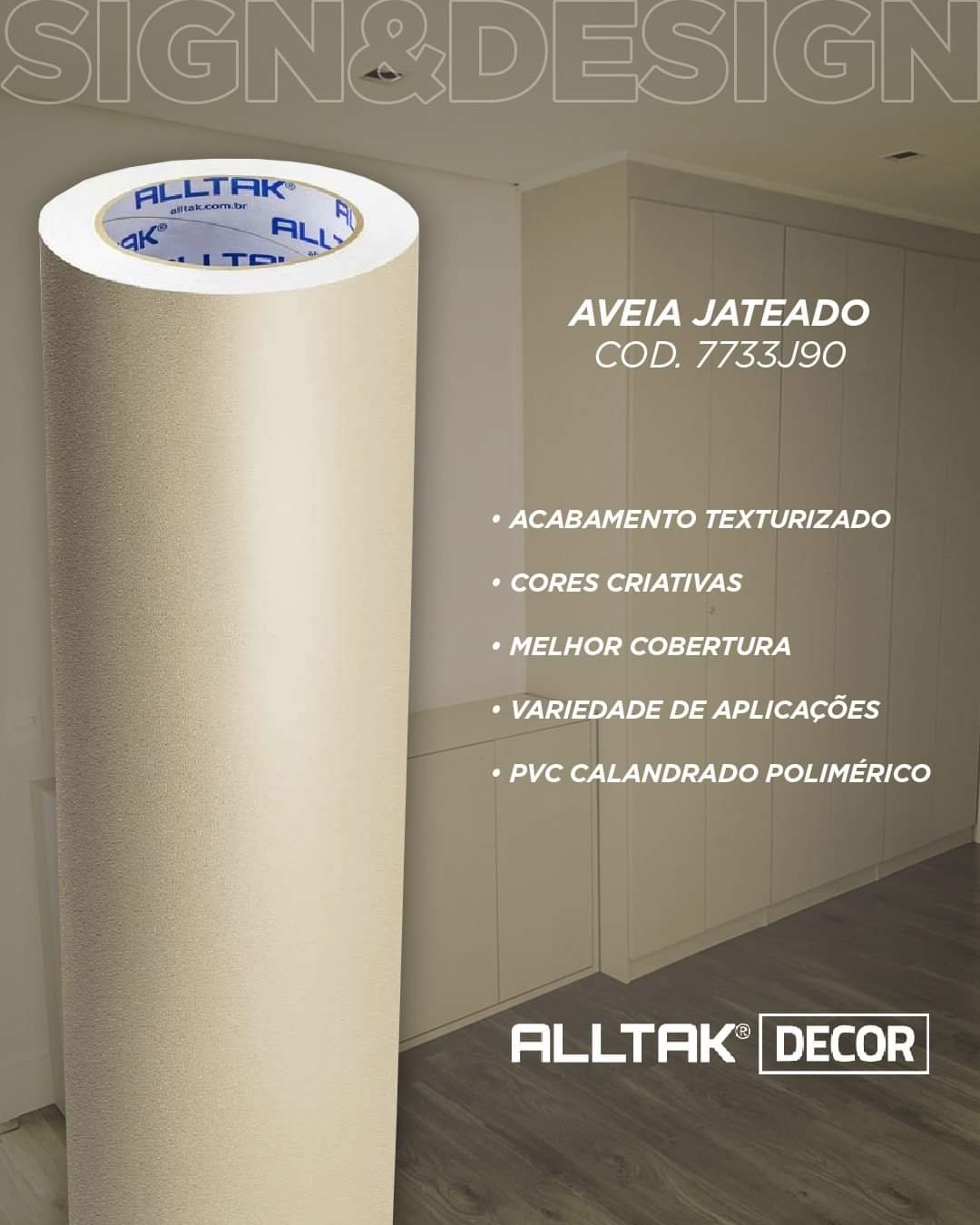 Adesivo Decorativo Premium Jateado Aveia 10m de comprimento por 1.22 cm Largura. - 3
