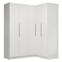 Ver imagem 4 de Guarda-roupa Modulado de Canto 310 Cm 5 Portas 2 Gavetas Branco Neo Madesa 02