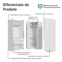 Ver imagem 6 de Guarda-roupa Modulado de Canto 310 Cm 5 Portas 2 Gavetas Branco Neo Madesa 02