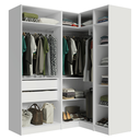 Ver imagem 7 de Guarda-roupa Modulado de Canto 310 Cm 5 Portas 2 Gavetas Branco Neo Madesa 02