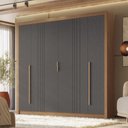 Ver imagem 5 de Guarda Roupa Miletto 6 Portas 3 Gavetas Jatobá Grafite Acetinado - Santos Andirá