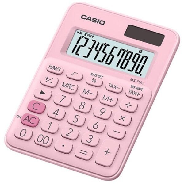 Calculadora Casio de Mesa 10 Dígitos MS-7UC-PK - Rosa - 1