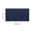 Ver imagem 2 de Painel Estofada Istambul Botão Capitonê 100cm Solteiro para Cama Box Quarto Suede Azul Marinho - Gat
