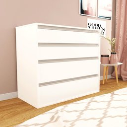 Cômoda com 4 Gavetas - Branco - 1