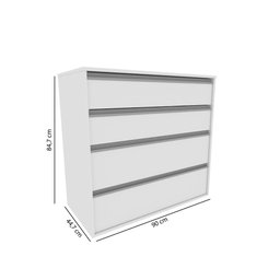 Cômoda com 4 Gavetas - Branco - 4