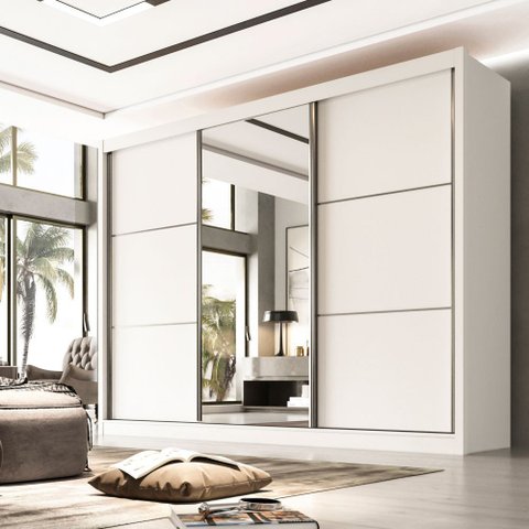 Guarda Roupa Casal Miami 3 Portas 6 Gavetas em MDF Móveis D Doro