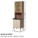 Ver imagem 3 de Paneleiro 4 Portas MDF Vidro 70x221 cm Kali 1834862 Carvalho Toq Bianco Nicioli
