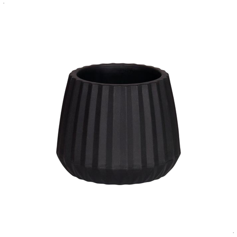 Vaso Cachepot Wave 19cm Preto