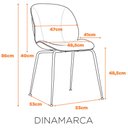 Ver imagem 6 de Kit 2 Cadeiras Dinamarca Fratini Revestido em Poliuretano (pu) Cor Caramelo Base em Aço Preto