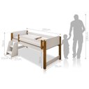 Ver imagem 3 de Cama Solteiro Paty Branco com Mel com Baú Adesivado Filhote Rosa