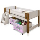 Ver imagem 1 de Cama Solteiro Paty Branco com Mel com Baú Adesivado Filhote Rosa