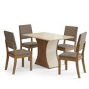 Ver imagem 7 de Conjunto Sala de Jantar Layla Trend 4 Lugares Tampo MDF Cadeiras Suede Amêndoa 120cm Casa 812