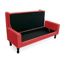 Ver imagem 4 de Kit Cabeceira Mirage + Calçadeira Baú Felix Casal 140cm Suede - Ecotec Decor:Vermelho